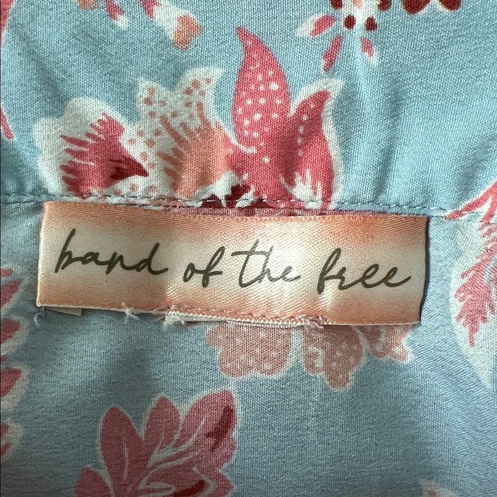 Band of the free - Floral Puff Sleeve Mini Dress in cornflower Blue and mauve - Picture 2 of 14